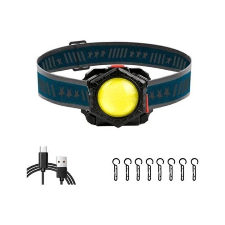 Lanterna reincarcabila CHRONUS Td240421-15Zzy, rezistenta la apa, neagra