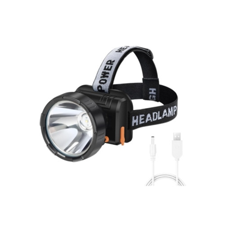 Акумулаторен челник Chronus, супер ярък, 2 режима, черен