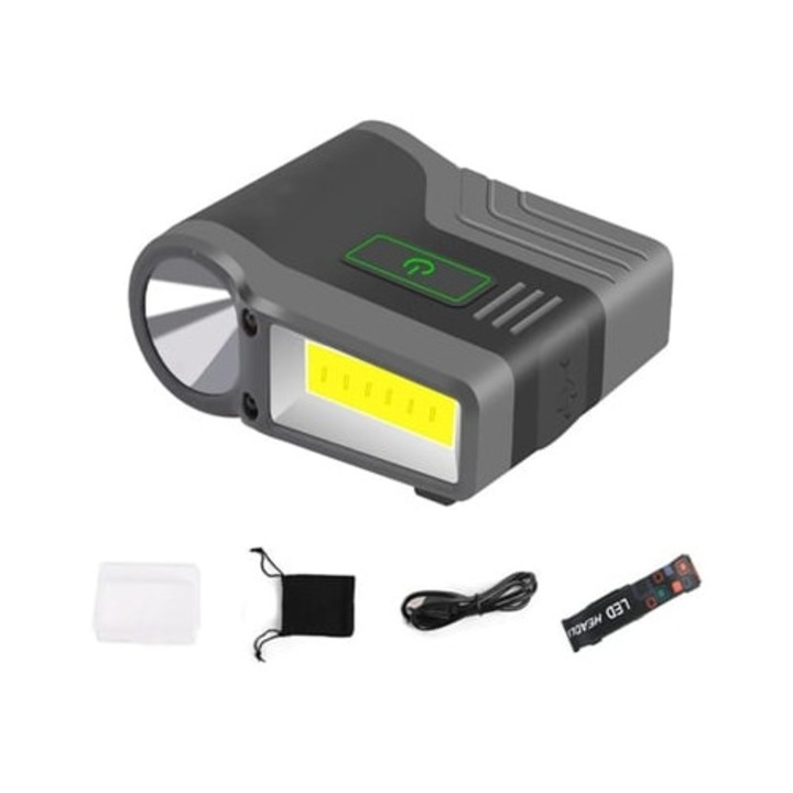 LED фенерче с щипка, със сензор за движение, презареждащо се чрез USB, регулируемо