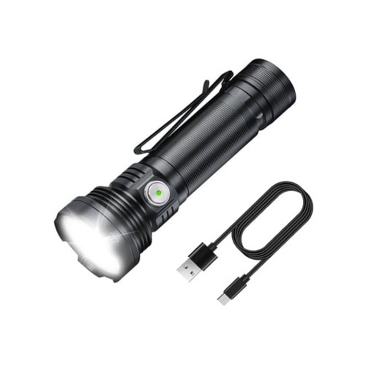 Lanterna LED Mini Reincarcabila, 5 Moduri, Rezistenta la Apa, Dimensiuni Mici