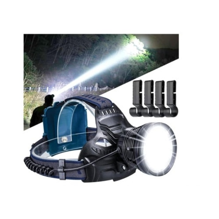 Акумулаторен челник W644 100000 лумена, 4 режима, черен