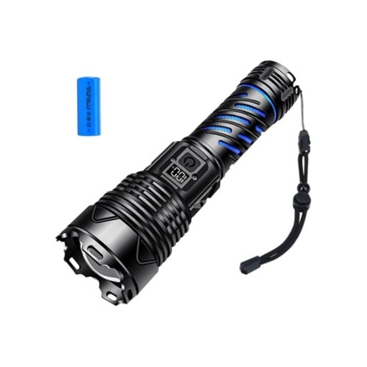 Lanterna reincarcabila 20000 lumeni 5 moduri de iluminare neagra