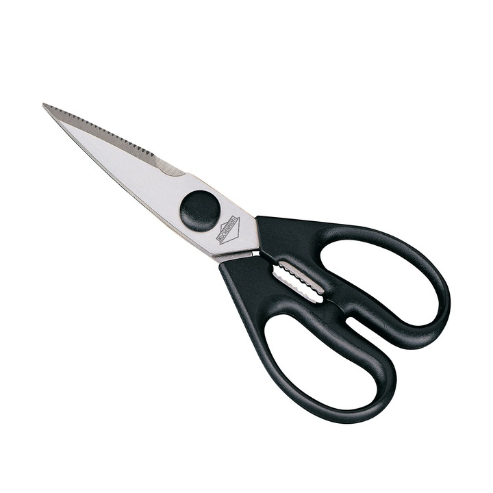 Foarfeca bucatarie Kuchenprofi, 19cm, cu deschizator de sticle, antiderapante, negre