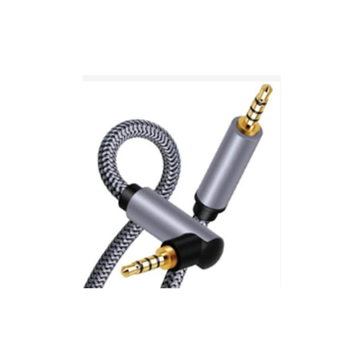 Аудио кабел 3.5мм, 1.5м, сив, комплект