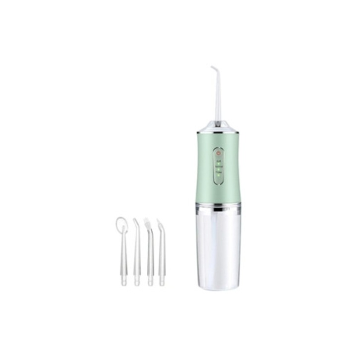 CHRUI hordozható elektromos szájzuhany, zöld, 4 fúvóka