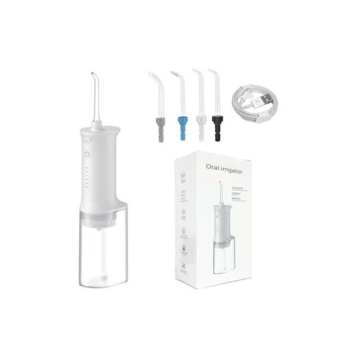 CHRUI F305 hordozható szájzuhany, 4 fúvóka, magas nyomás, foltok és fogkő eltávolítására