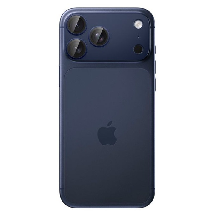 Протектор за Камерата на iPhone 17 Pro Max, Spigen EZ Fit Optik Pro XL Glass tR, Син