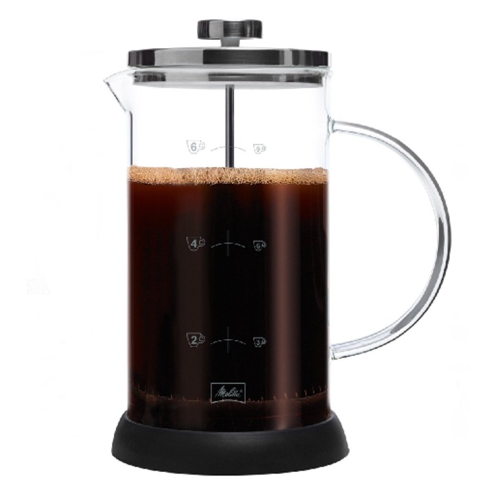Cafetieră Melitta French Press Classic, 8 cești, sticlă, 1l