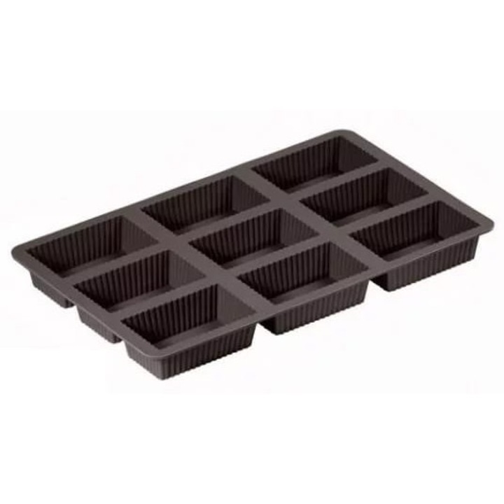 Forma de prajituri Lurch pentru 9 mini-brownie, silicon, 8x4,5x2,5cm, rezistenta la temperaturi de pana la 240C