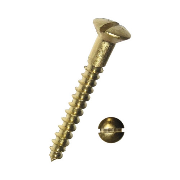 Suruburi pentru lemn SBV 4x50mm, 40 buc, alama, cap lentila