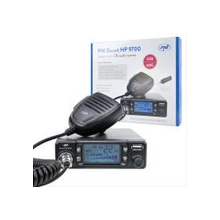 Statie radio CB PNI HP 9700 USB, alimentare 12V/24V, 40 canale, ecran LCD