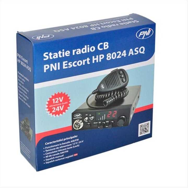 Statie emisie-receptie PNI HP8024 12V/24V, 4W+, 40 canale, AM/FM
