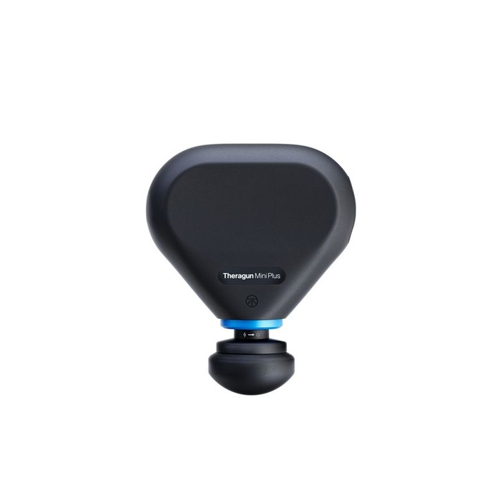 Aparat de masaj cu vibrație Therabody Theragun Mini Plus, 3 trepte viteză, 3 niveluri căldură, Negru