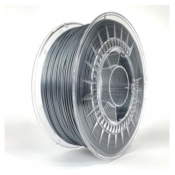 Filament PETG argintiu 3D, 1.75mm, 1kg, Devil Design