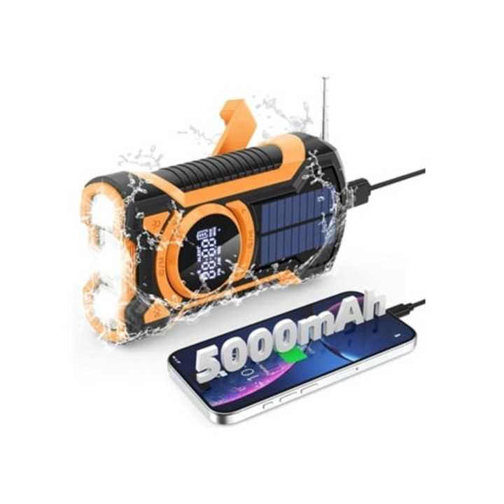 Radio de urgenta portabil Yuysan M03, Bluetooth, lanterna LED, IPX5