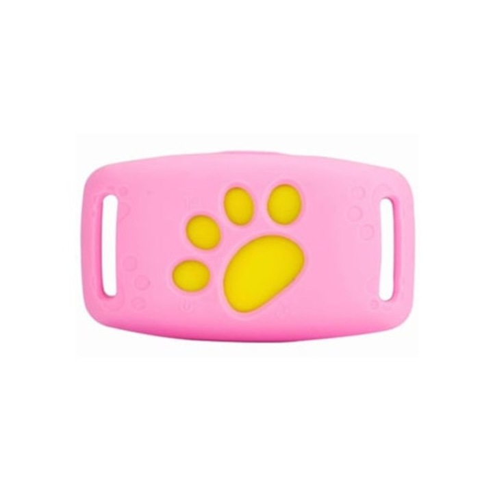 Localizator GPS pentru animale de companie, dispozitiv anti-pierdere, roz