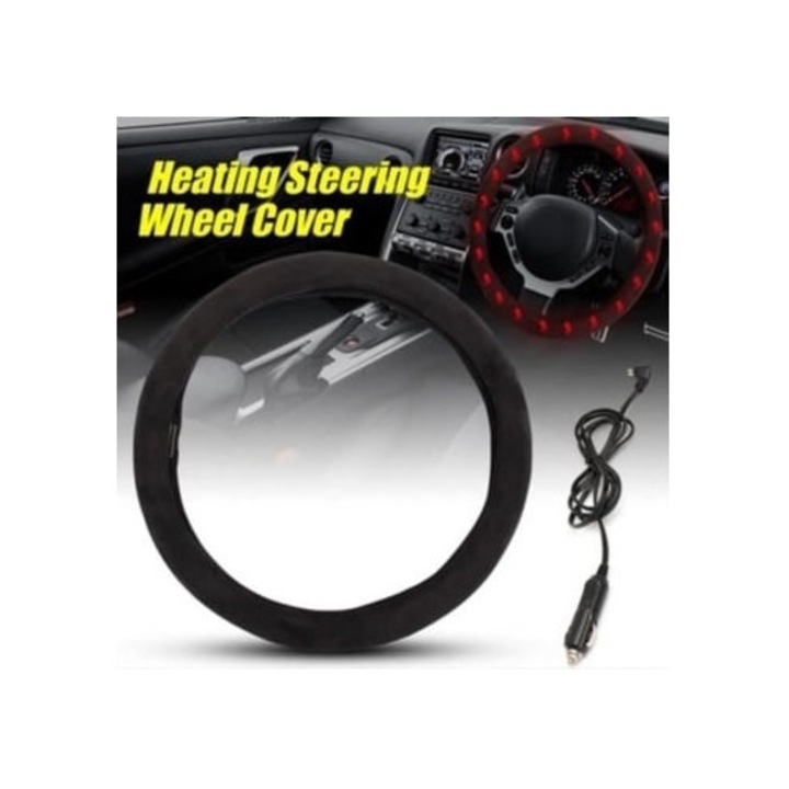 Univerzális állítható fűthető csúszásmentes autósülés huzat, 12V, fekete