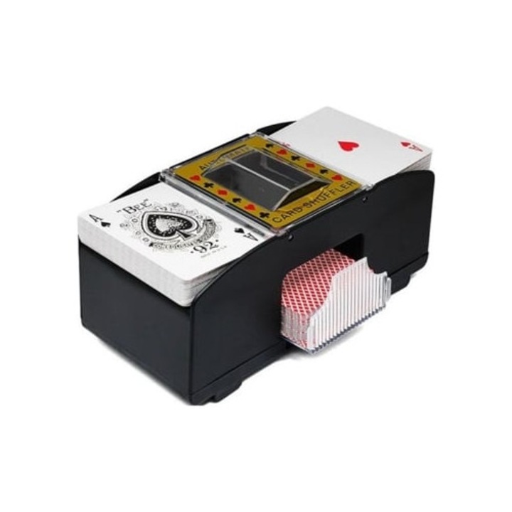 Set distribuitor de carti, masina automata de amestecat carti poker, 1-2 pachete, multicolor