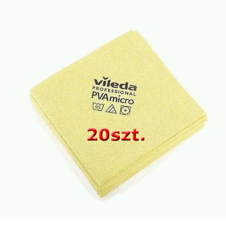 Set bureti PVA Micro, Vileda Professional, galben, 20 bucati, 38x35cm