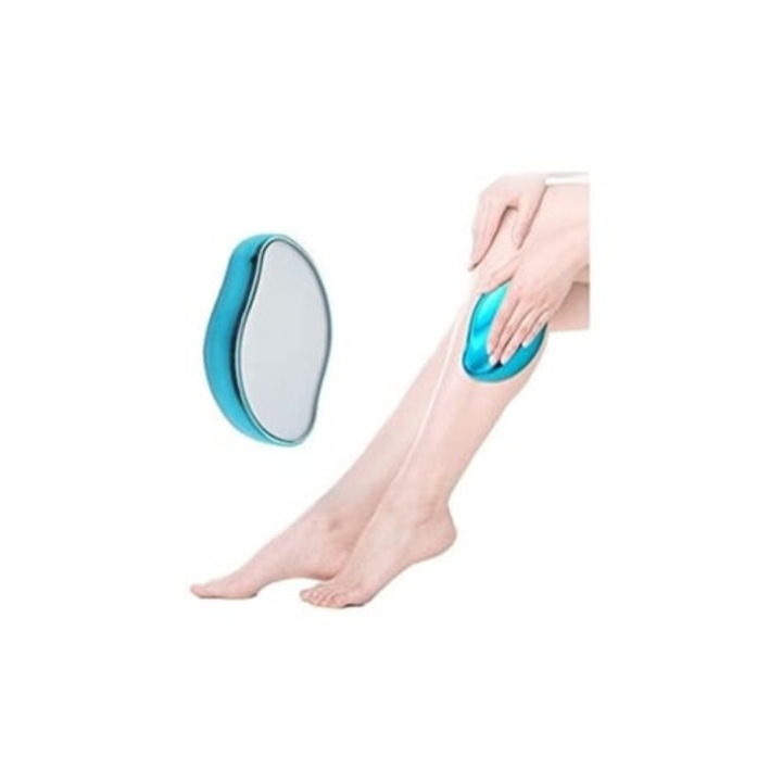 Epilator fizic pentru femei, portabil, pentru picioare, culoare cristal, set.