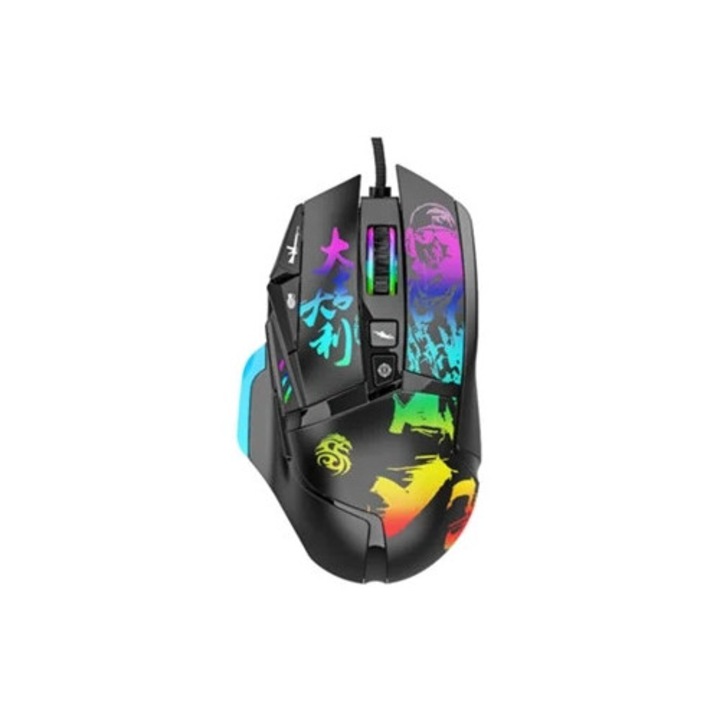 Геймърска мишка с кабел, 6400 DPI, 6 бутона, комплект