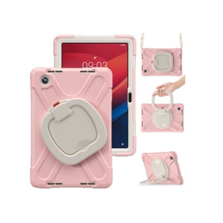 Калъф за таблет YUYSAN със стойка и каишка за Lenovo Tab M11/Xiaomi Pad 11 2024, розов