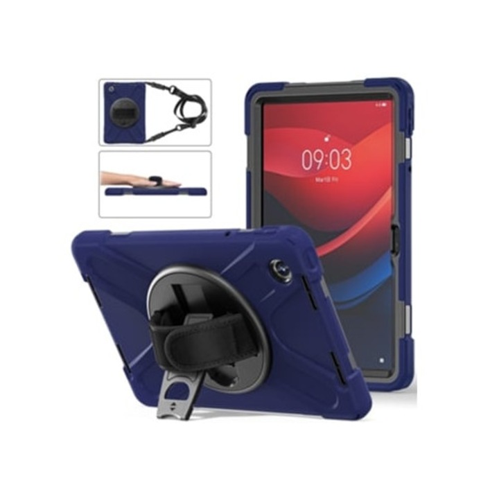 Калъф за таблет YUYSAN за Lenovo Tab M11/Xiaomi Pad 11 2024, въртяща се стойка, презрамка, син