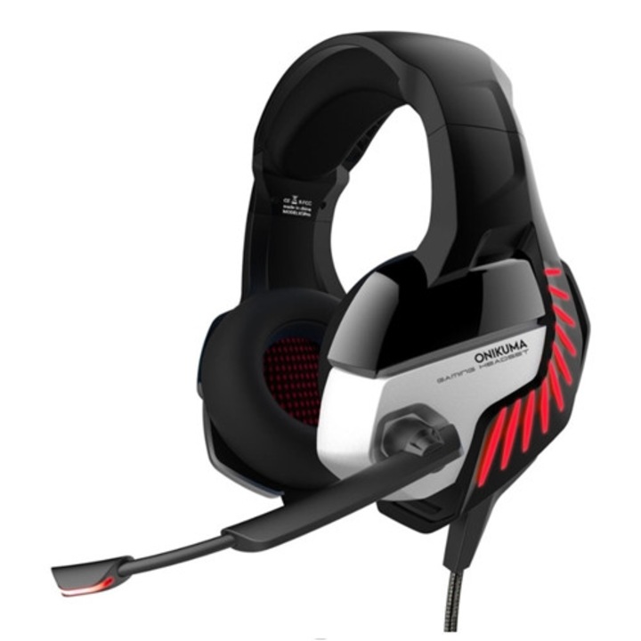 Геймърски слушалки ONIKUMA K5pro, с кабел, микрофон, черни