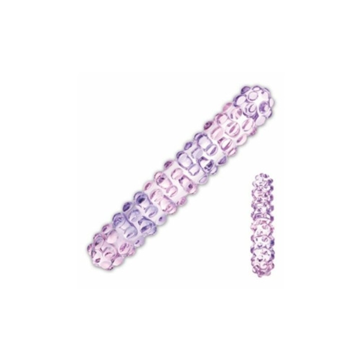 Üveg dildó, Nubby, lila, 63583