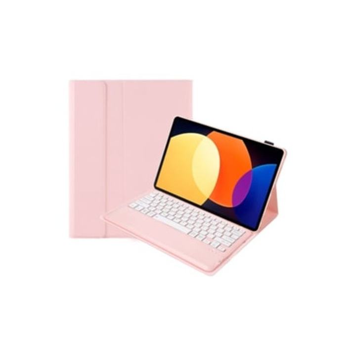 Калъф за таблет с клавиатура за Xiaomi Pad 6S Pro 12,4, розов