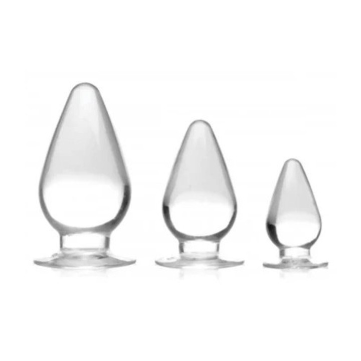 Dop anal, MASTER SERIES, szett 3 darab, átlátszó
