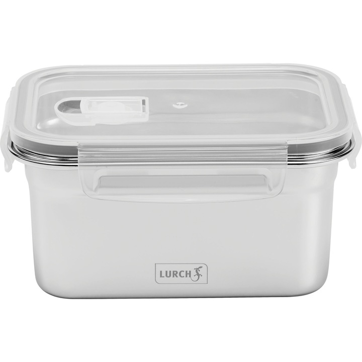 Cutie alimentara Lurch, otel inoxidabil, 1,0 l, 17x12x8,5cm, cu capac si ventilatie