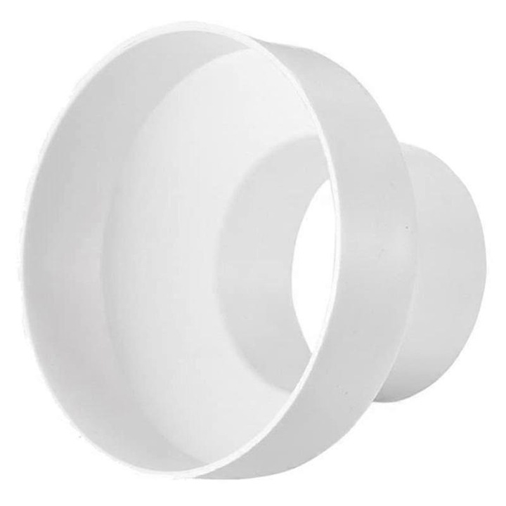 Adaptor reducere tub de ventilatie 200mm la 150mm, alb