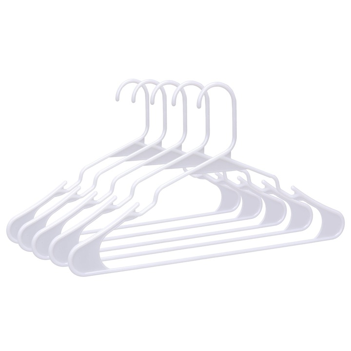 Set Umerase, HUMERO®, Set Umerase Din Plastic 10 Bucati, Umerase Design Slim Compact, Plastic Rezistent Pentru Utilizare Zilnica, Economisire Spatiu In Dulap, Set Umerase Practice Pentru Camasi Bluze Tricouri Rochii Usoare, 40.5X23X0.5 Cm, Alb