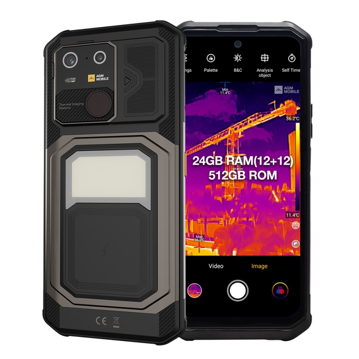 Telefon Rugged AGM G3 PRO 5G, 12GB RAM, 512GB ROM, camera termica 512x384, baterie 10000mAh, IP68/IP69K