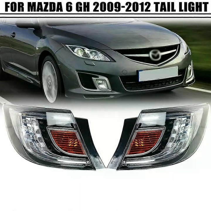 Asamblare lampa spate Mazda 6 GH 2009-2012, rosu+transparent, 12V, set stanga/dreapta