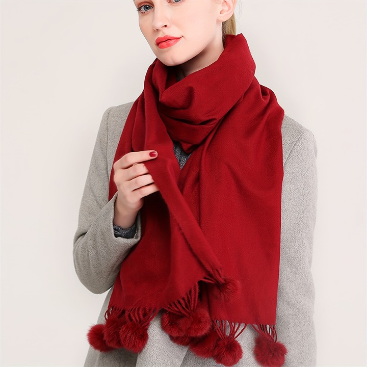 Női sál, wejet, 70"x27.5", bordó, 100% poliészter, kötött