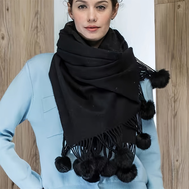 Női sál, wejet, fekete, 70"x27.5", 100% poliészter, kötött