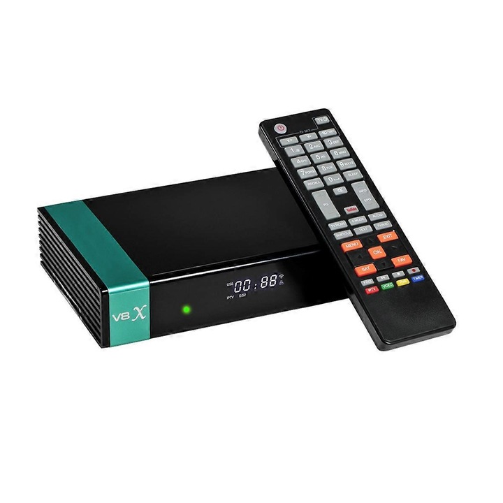 Receiver digital V8X, DVB-S/S2/S2X, suport HEVC, WiFi integrat, 2.4G, 100-240V