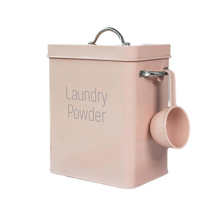 Dispenser detergent, 4L-5L, metal, 23x16x11.7cm, roz pink, set