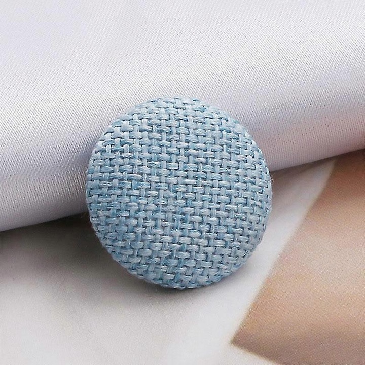 Dekoratív szövetgombok, 10 darabos készlet, 15x15mm, 18x18mm, 20x20mm, 25x25mm, 30x30mm, világoskék