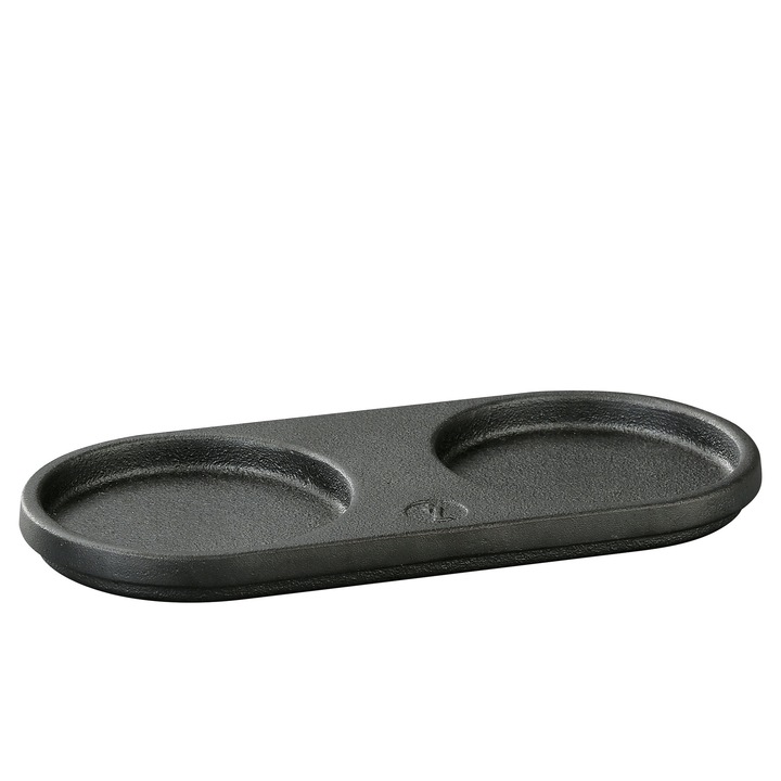 Suport pentru 2 rasnite, Zassenhaus, fonta, 20x9cm, pentru rasnite cu diametru de pana la 7,5cm