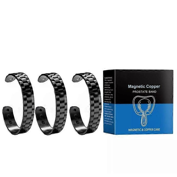 Bratara magnetica ajustabila pentru barbati, neagra, set de 1 buc.