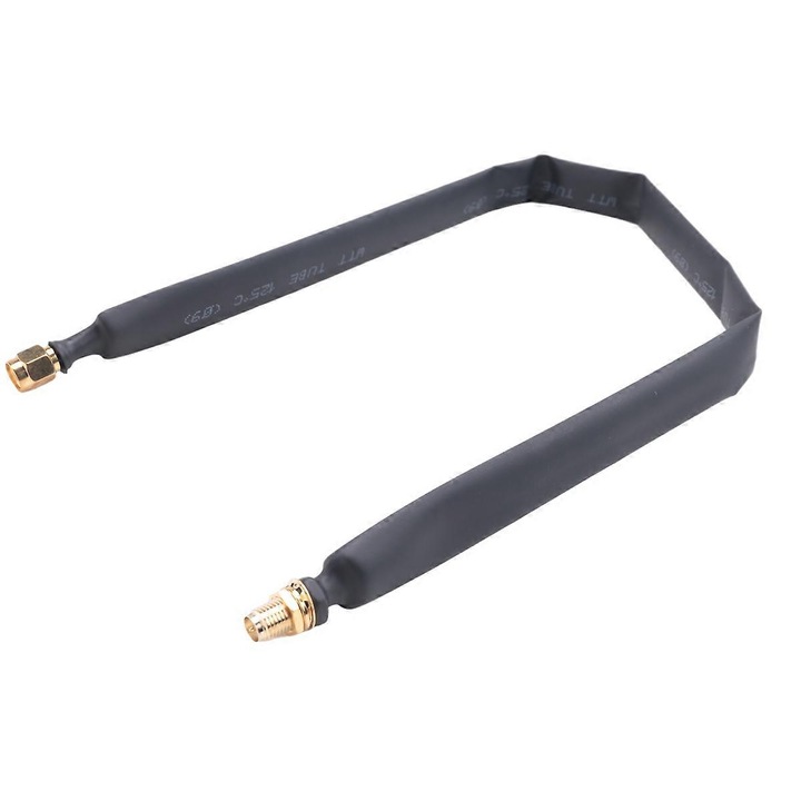 Cablu coaxial extensie 40cm, RP-SMA masculin la RP-SMA feminin, flexibil, negru