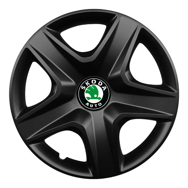 Set 4 capace roti 15 inchi (R15) compatibile SKODA, Model 340 Black