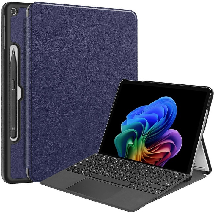 Калъф за таблет за Microsoft Surface Pro 12 инча, PU материал, сгъваема стойка, розово злато