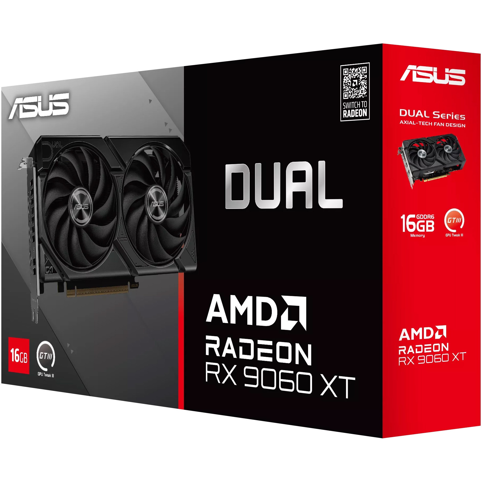 Placa video ASUS Dual Radeon™ RX 9060 XT, 16GB GDDR6, 128-bit