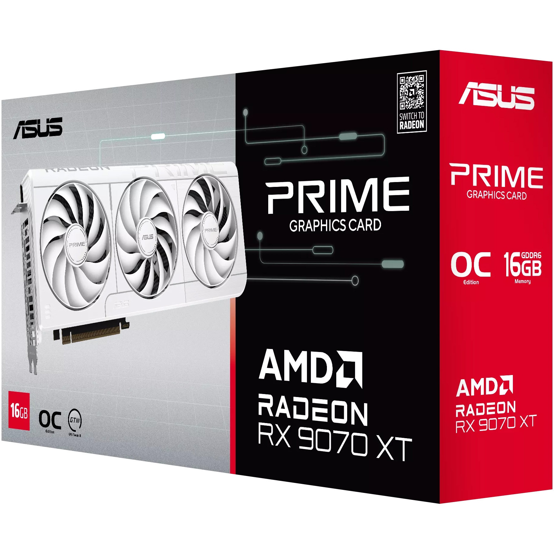 Placa video ASUS Prime Radeon™ RX 9070 XT OC White Edition, 16GB