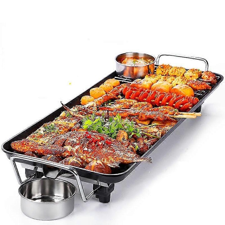Gratar electric, 1300W, suprafata de gatit 40x23cm, 5 niveluri de temperatura, antiaderent, pentru exterior
