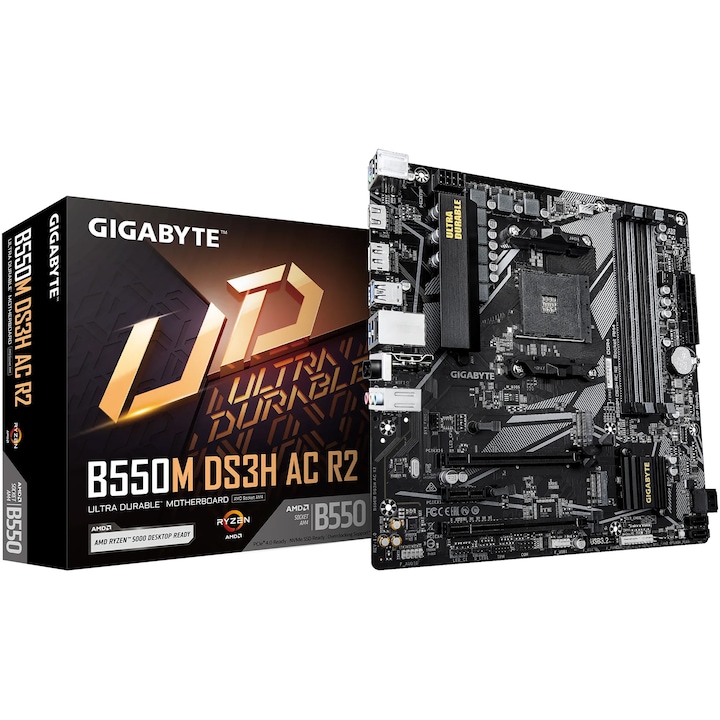 Дънна платка Gigabyte B550M DS3H AC R2, Socket AM4